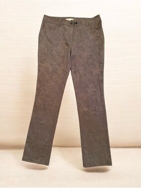 Chico's Taupe Paisley-Textured Pants Size 1 (8)